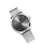 Calvin Klein Minimal Black Dial Silver Mesh Bracelet Watch for Men - K3M21123 Authentic Buy Shop Now