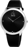 Calvin Klein Minimal Diamonds Black Dial Black Leather Strap Watch for Men - K3M211CS Authentic Buy Shop Now