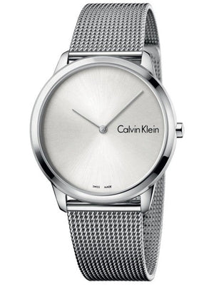 Calvin Klein Minimal Silver Dial Silver Mesh Bracelet Watch for Men - K3M211Y6 Authentic Buy Shop Now