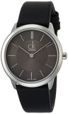 Calvin Klein Minimal Grey Dial Black Leather Strap Watch for Men - K3M221C4 Authentic Buy Shop Now