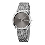 Calvin Klein Minimal Grey Dial Silver Mesh Bracelet Watch for Women - K3M221Y3 Authentic Buy Shop Now