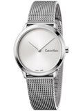 Calvin Klein Minimal SIlver Dial Silver Mesh Bracelet Watch for Women - K3M221Y6 Authentic Buy Shop Now