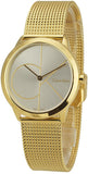 Calvin Klein Minimal Silver Dial Gold Mesh Bracelet Watch for Women - K3M22526 Authentic Buy Shop Now
