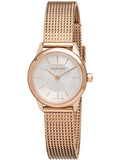 Calvin Klein Minimal White Dial Rose Gold Mesh Bracelet Watch for Women - K3M23626 Authentic Buy Shop Now