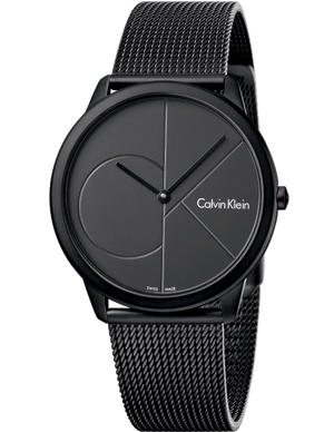 Calvin Klein Minimal Black Dial Black Mesh Bracelet Watch for Men - K3M514B1 Authentic Buy Shop Now