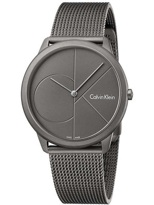 Calvin Klein Minimal Grey Dial Grey Mesh Bracelet Watch for Men - K3M517P4 Authentic Buy Shop Now