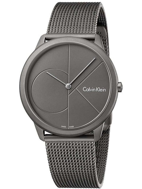Calvin Klein Minimal Grey Dial Grey Mesh Bracelet Watch for Men - K3M517P4 Authentic Buy Shop Now