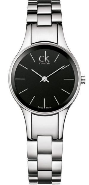 Calvin Klein Simplicity Black Dial Silver Steel Strap Watch for Women - K4323130 Authentic Buy Shop Now