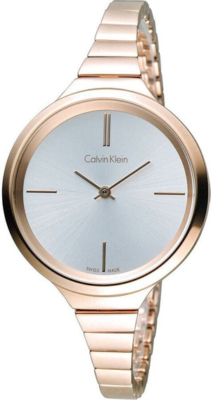 Calvin Klein Lively White Dial Rose Gold Steel Strap Watch for Women - K4U23626 Authentic Buy Shop Now