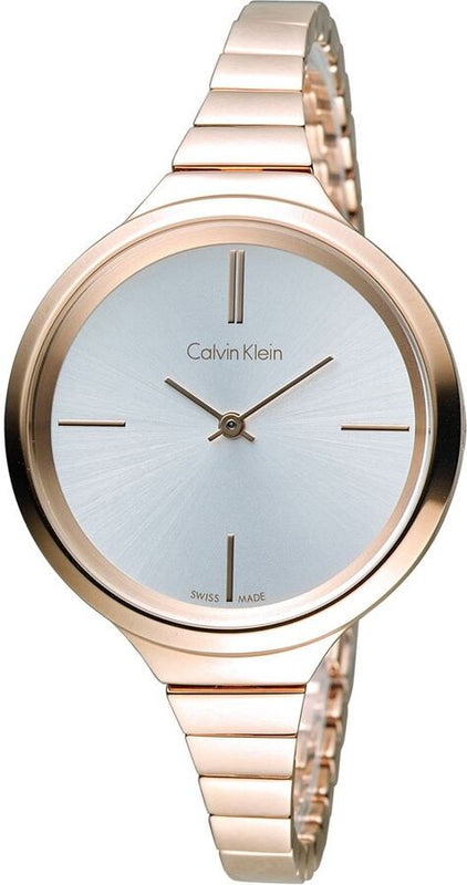 Calvin Klein Lively White Dial Rose Gold Steel Strap Watch for Women - K4U23626 Authentic Buy Shop Now