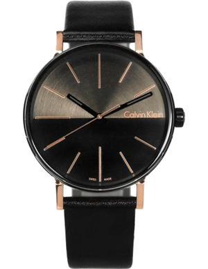 Calvin Klein Boost Black Dial Black Leather Strap Watch for Men - K7Y21TCZ Authentic Buy Shop Now