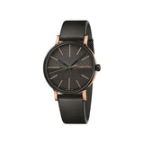 Calvin Klein Boost Black Dial Black Leather Strap Watch for Men - K7Y21TCZ Authentic Buy Shop Now