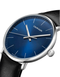 Calvin Klein High Noon Quartz Blue Dial Black Leather Strap Watch for Men - K8M211CN Authentic Buy Shop Now