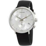 Calvin Klein High Noon Chronograph White Dial Black Leather Strap Watch for Men - K8M271C6 Authentic Buy Shop Now