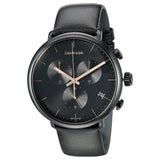 Calvin Klein High Noon Black Dial Black Leather Strap Watch for Men - K8M274CB Authentic Buy Shop Now