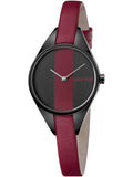 Calvin Klein Rebel Red Black Dial Red Leather Strap Watch for Women - K8P237U1 Authentic Buy Shop Now