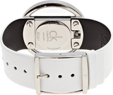 Calvin Klein Glam Transparent Dial White Leather Strap Watch for Women - K9423101 Authentic Buy Shop Now