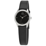 Calvin Klein Minimal Black Dial Black Leather Strap Watch for Women - K3M231CS Authentic Buy Shop Now