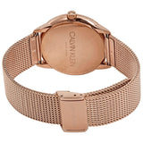 Calvin Klein Minimal Black Dial Rose Gold Mesh Bracelet Watch for Women - K3M2262Y Authentic Buy Shop Now
