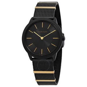 Calvin Klein Minimal Black Dial Black Steel Strap Watch For Men - K3M524Z1 Authentic Buy Shop Now