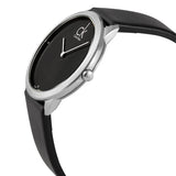 Calvin Klein Minimal Diamonds Black Dial Black Leather Strap Watch for Men - K3M211CS Authentic Buy Shop Now