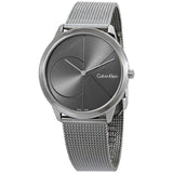 Calvin Klein Minimal Black Dial Silver Mesh Bracelet Watch for Men - K3M21123 Authentic Buy Shop Now