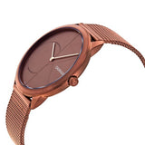 Calvin Klein Minimal Quartz Pink Gold Dial Pink Gold Mesh Bracelet Watch for Men - K3M11TFK Authentic Buy Shop Now