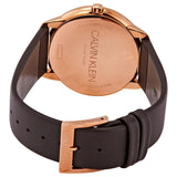 Calvin Klein Minimal White Dial Brown Leather Strap Watch for Men - K3M216G6 Authentic Buy Shop Now