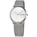 Calvin Klein Minimal Silver Dial Silver Mesh Bracelet Watch for Men - K3M211Y6 Authentic Buy Shop Now