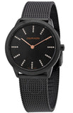 Calvin Klein Minimal Diamonds Black Dial Black Mesh Bracelet Watch for Women - K3M22X2X Authentic Buy Shop Now
