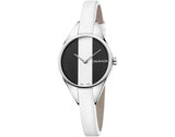 Calvin Klein Rebel White Black Dial White Leather Strap Watch for Women - K8P231L1 Authentic Buy Shop Now