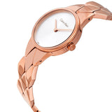 Calvin Klein Snake Silver Dial Rose Gold Steel Strap Watch For Women - K6E23646 Authentic Buy Shop Now