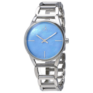 Calvin Klein Stately Blue Mother of Pearl Dial Silver Steel Strap Watch for Women - K3G2312N Authentic Buy Shop Now