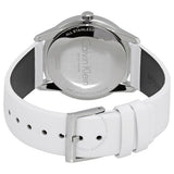 Calvin Klein Steady Silver Dial White Leather Strap Watch for Women - K7Q211L6 Authentic Buy Shop Now