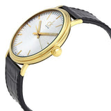 Calvin Klein Surround Silver Dial Black Leather Strap Watch for Men - K3W215C6 Authentic Buy Shop Now