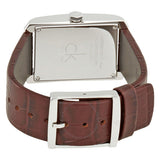 Calvin Klein Window Silver Dial Brown Leather Strap Watch for Women - K2M23126 Authentic Buy Shop Now
