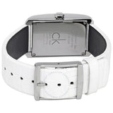 Calvin Klein Window White Dial White Leather Strap Watch for Women - K2M23120 Authentic Buy Shop Now