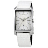 Calvin Klein Window White Dial White Leather Strap Watch for Women - K2M23120 Authentic Buy Shop Now