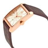 Calvin Klein Window White Dial Brown Leather Strap Watch for Women - K2M23620 Authentic Buy Shop Now
