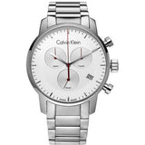 Calvin Klein City Chronograph White Dial Silver Steel Strap Watch for Men - K2G271Z6 Authentic Buy Shop Now