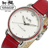 Coach Delancey White Dial Red Leather Strap Watch for Women - 14502878 Authentic Buy Shop Now