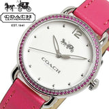 Coach Delancey White Dial Red Leather Strap Watch for Women - 14502879 Authentic Buy Shop Now