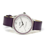 Coach Delancey White Dial Purple Leather Strap Watch for Women - 14502886 Authentic Buy Shop Now