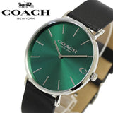Coach Charles Green Dial Black Leather Strap Watch for Men - 14602436 Authentic Buy Shop Now