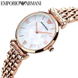 Emporio Armani Mother of Pearl Dial Rose Gold Steel Strap Watch For Women - AR11110 Authentic Buy Shop Now