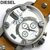 Diesel SBA Dual Time Chronograph White Dial Brown Leather Strap Watch For Men - DZ7269 Authentic Buy Shop Now