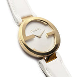 Gucci G Interlocking White Dial White Leather Strap Watch For Women - YA133327 Authentic Buy Shop Now