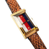 Gucci G-Frame Mother of Pearl Dial Brown Leather Snakeskin Strap Watch For Women - YA147402 Authentic Buy Shop Now