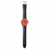 Gucci G Timeless Coral Red Dial Black Leather Strap Watch For Men - YA126464 Authentic Buy Shop Now