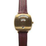 Gucci Grip Quartz Yellow Gold Dial Maroon Leather Strap Watch For Women - YA157405 Authentic Buy Shop Now